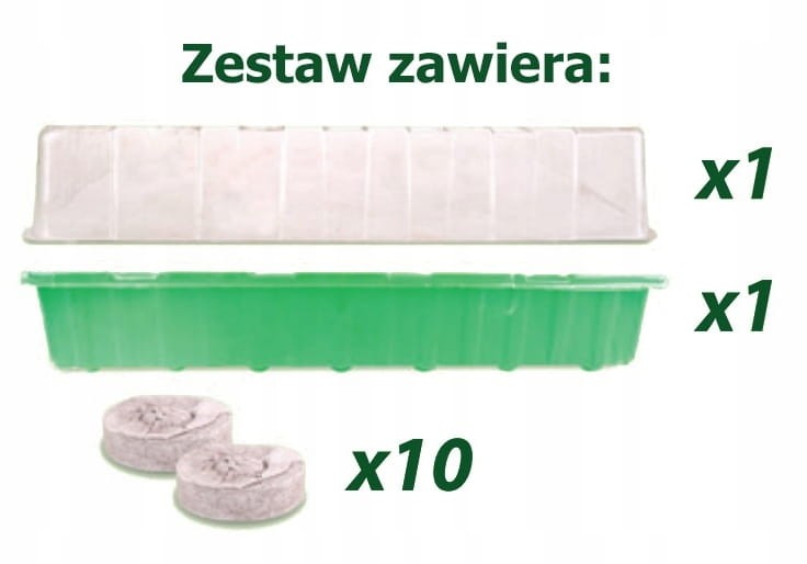 Zawartość zestawu: jedna przykrywka, jedna kuweta i 10 krążków
