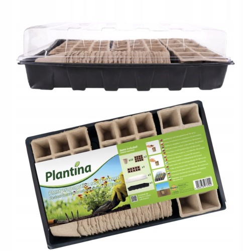 Zestaw do rozsady Plantina – mini szklarenka z doniczkami i paletkami